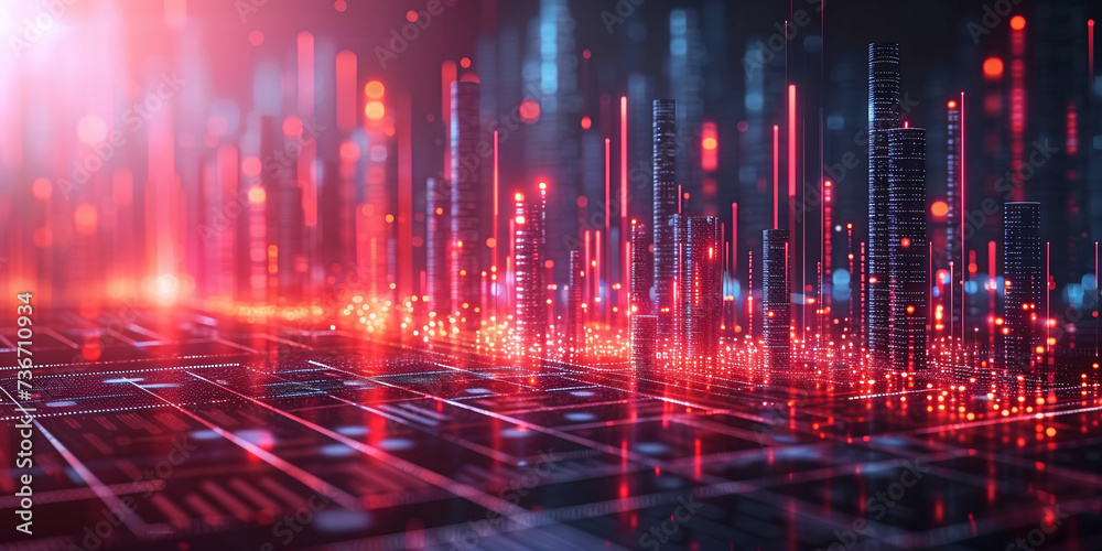 Abstract graph visualization of business statistics Complexity analytical diagrams in technology background Bright neon dark Abstract graph visualization of business statistics Complexity analytical diagrams in technology background Bright neon dark