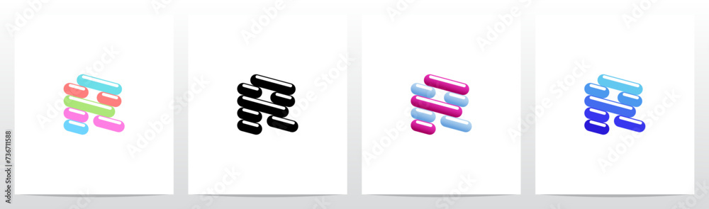 Rounded Edge Diagonal Lines Letter Logo Design R Rounded Edge Diagonal Lines Letter Logo Design R