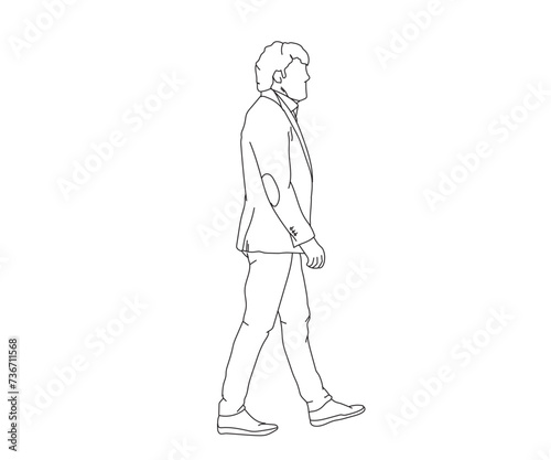 Man, Boy Line Drawing Ai, EPS, SVG, PNG, JPG zip file