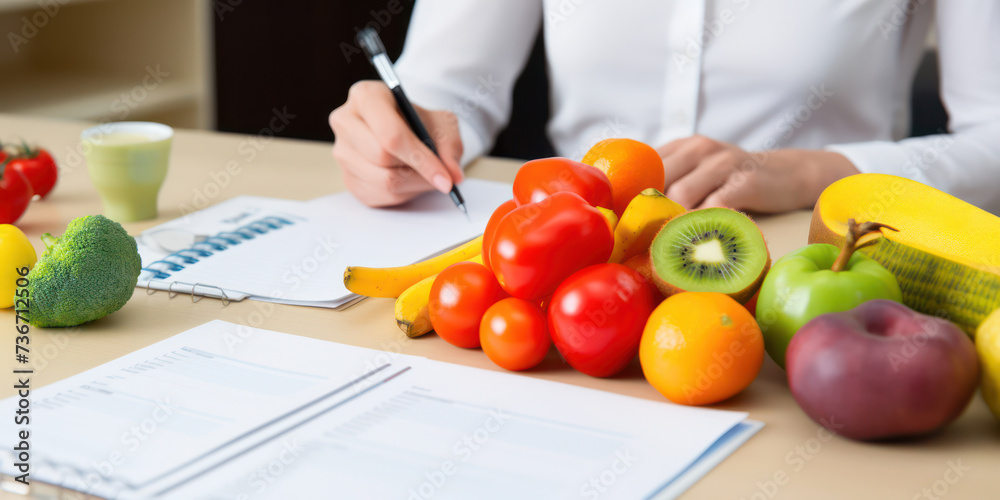 Healthy Eating: A Carefully Penned Nutrition Plan on Medical Office Table