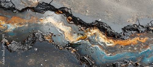 Oil spill texture on a road.