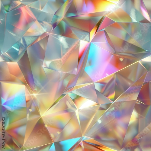 Iridescent rainbow prism light, seamless pattern