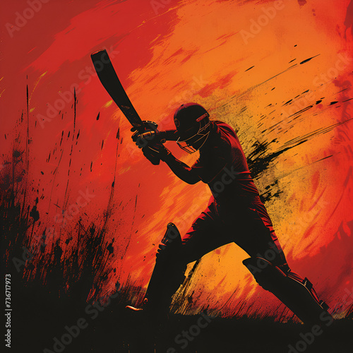 cricket player painting master piece of art 