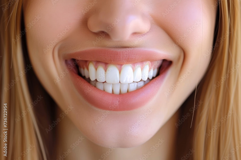 Fototapeta premium A detailed, close-up photograph captures the fine texture and natural highlights in a young woman's blonde hair