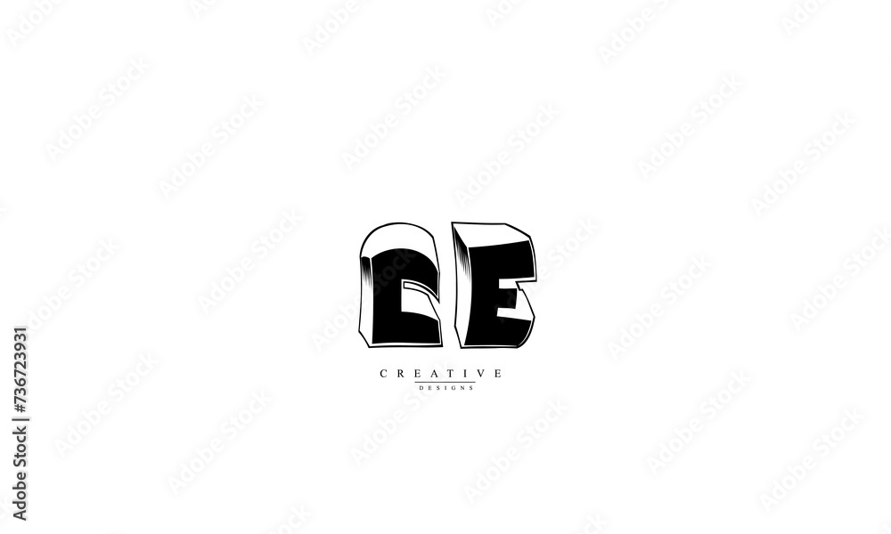 Fototapeta premium Alphabet letters Initials Monogram logo CE EC C E