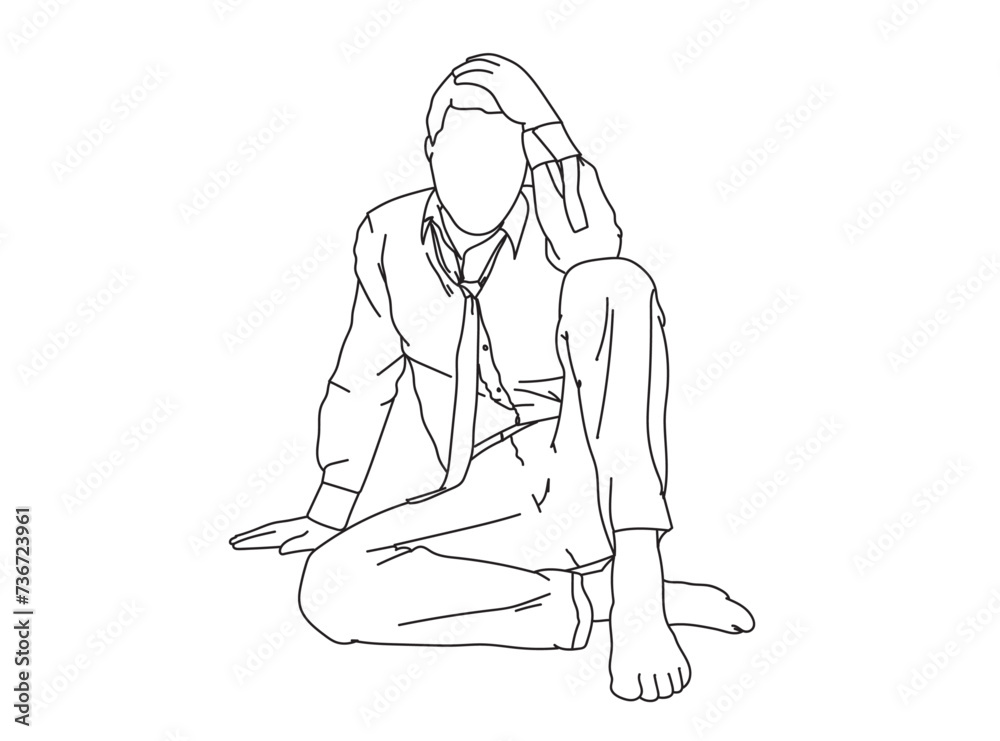 Man, Boy Line Drawing Ai, EPS, SVG, PNG, JPG zip file Man, Boy Line Drawing Ai, EPS, SVG, PNG, JPG zip file