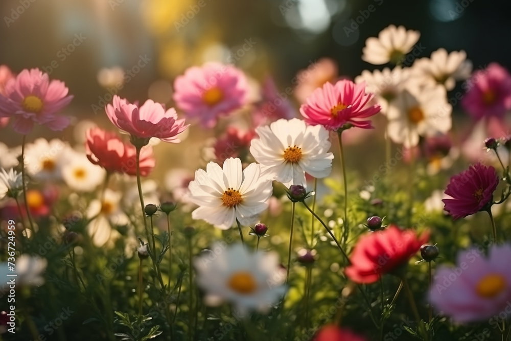 various flowers in the garden