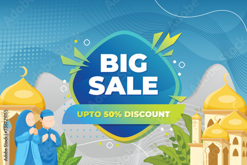Ramadan sale banner discount template design for business promotion
