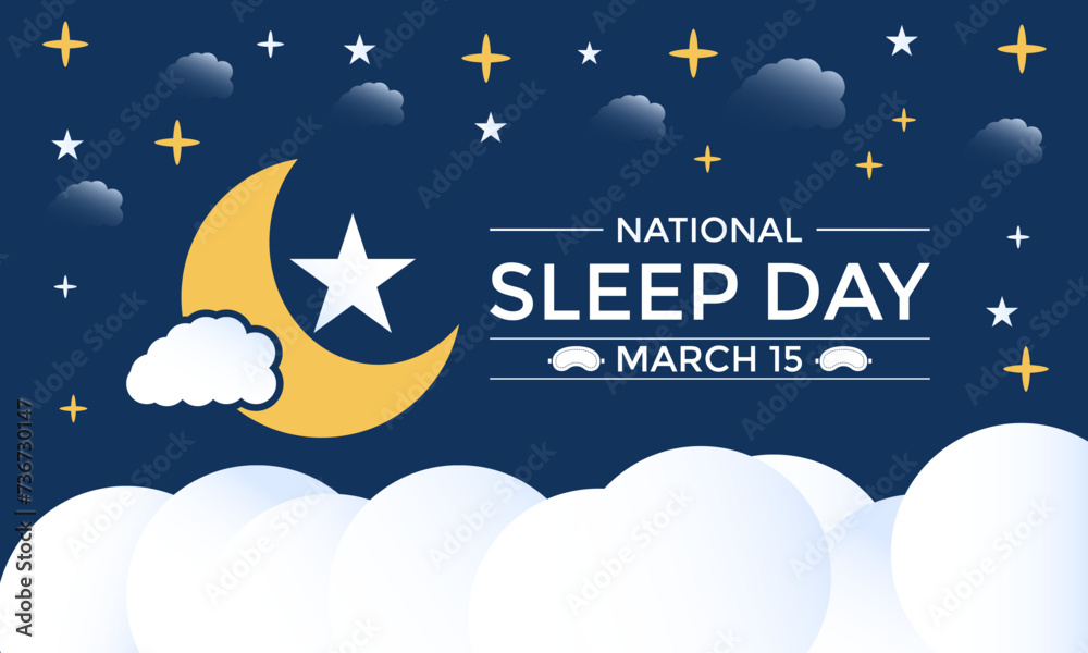 National Sleep Awareness day Observed every year of March. Banner poster, flyer background design. National Sleep Awareness day Observed every year of March. Banner poster, flyer background design.