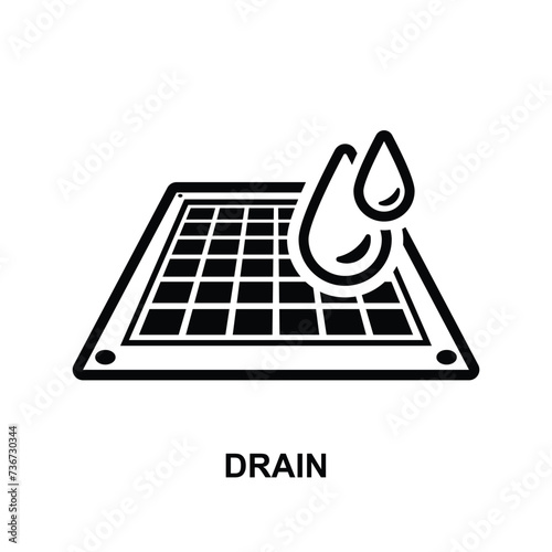 Drain icon. Drainage icon isolated on background vector illustration.