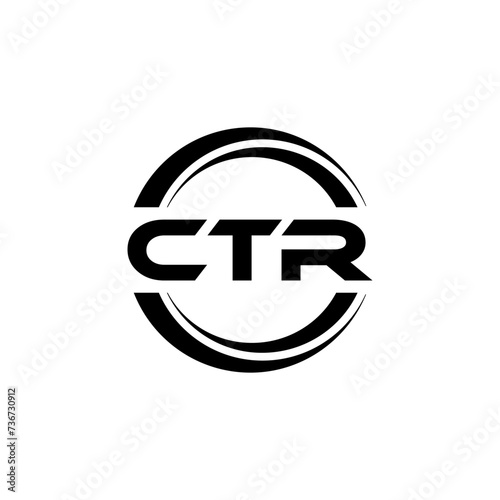 CTR letter logo design with white background in illustrator, vector logo modern alphabet font overlap style. calligraphy designs for logo, Poster, Invitation, etc.