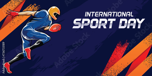 American football sport background vector. international sports day banner background 