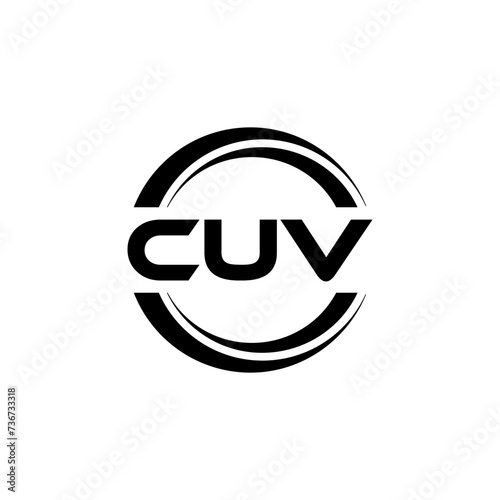 CUV letter logo design with white background in illustrator, vector logo modern alphabet font overlap style. calligraphy designs for logo, Poster, Invitation, etc.