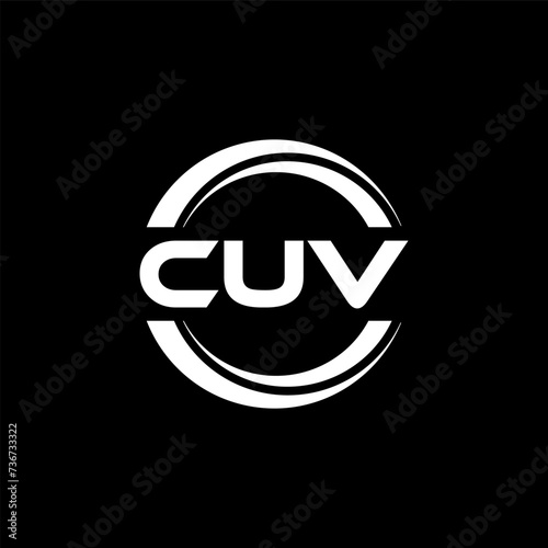 CUV letter logo design with black background in illustrator, vector logo modern alphabet font overlap style. calligraphy designs for logo, Poster, Invitation, etc.