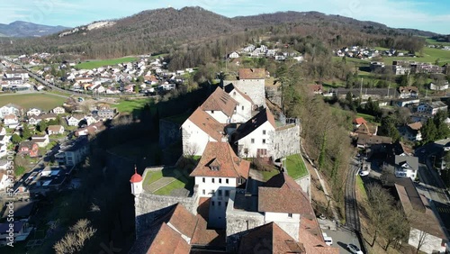 Aarburg Aargau Switzerland hilltop castle on a sunny day photo