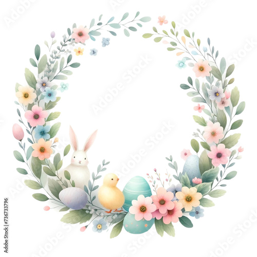 A cute Easter bunny clipart watercolor illustration pastel color perfect for nursery art 