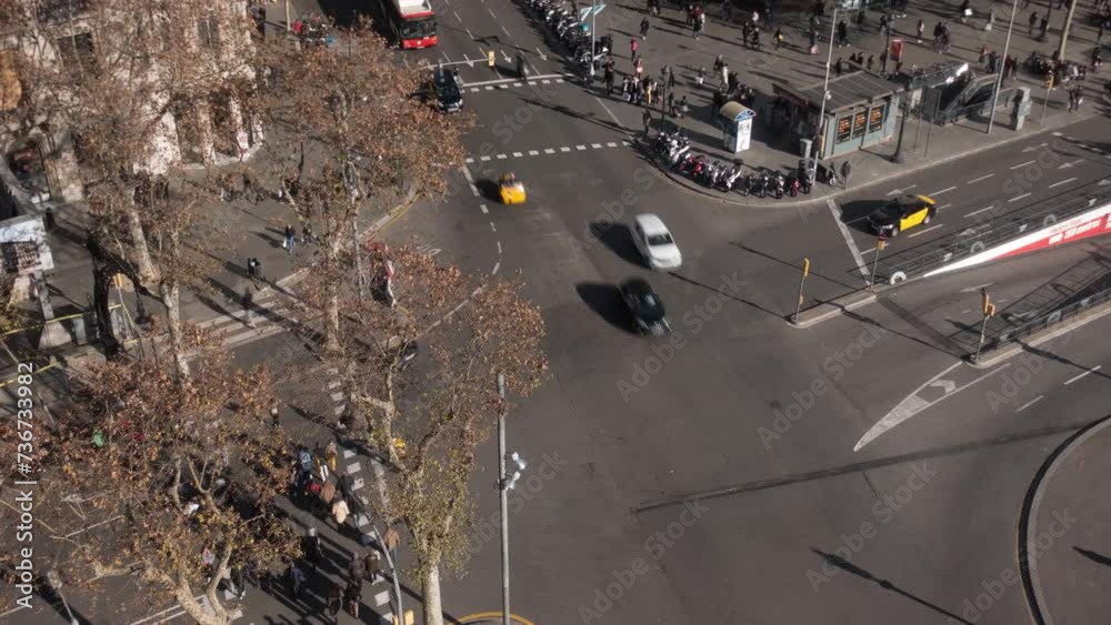 City Traffic in Barcelona Spain