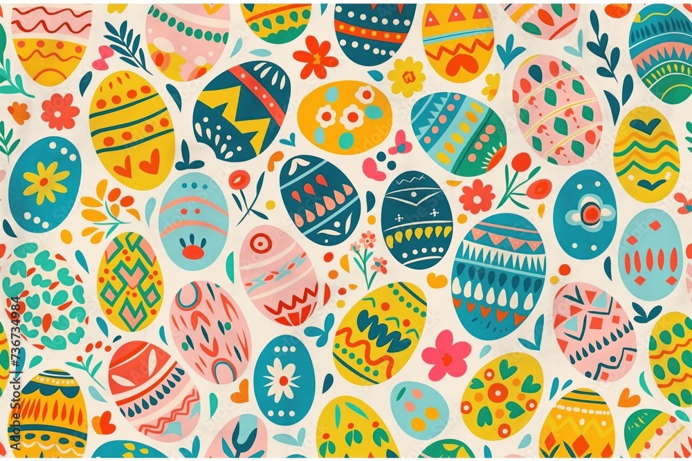 image of easter patterns with eggs and bunnies image of easter patterns with eggs and bunnies