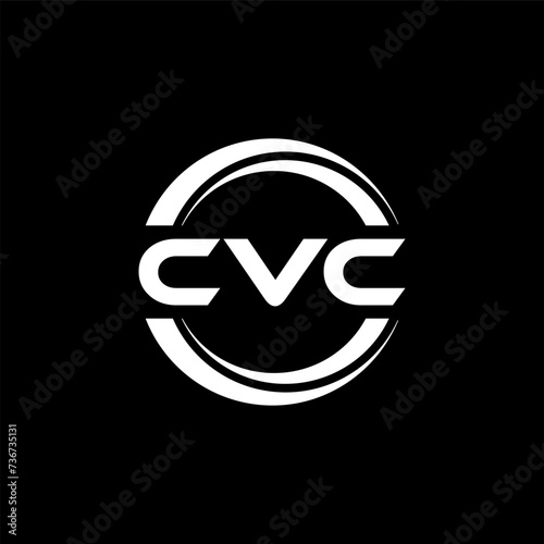 CVC letter logo design with black background in illustrator, vector logo modern alphabet font overlap style. calligraphy designs for logo, Poster, Invitation, etc. photo