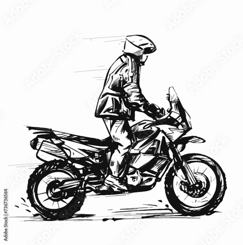 Sketch of Adventure touring bike motorcycle