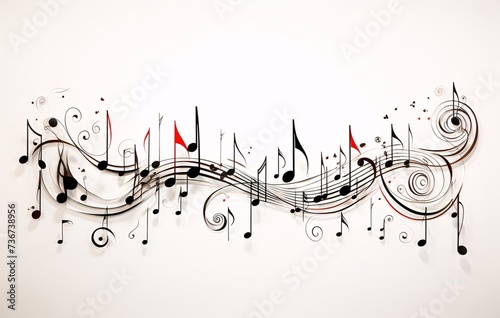 a musical notes on a white background photo