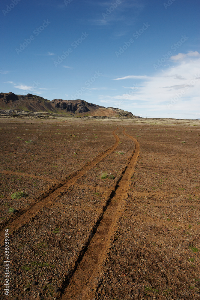 Tyre tracks damaging fragile landscape