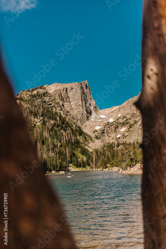 Hallett Peak by Dream Lake in Rocky Mountain National Park in Colorado