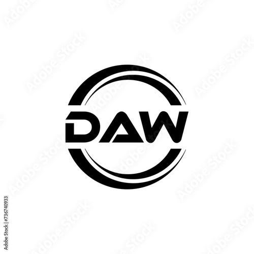 DAW letter logo design with white background in illustrator, vector logo modern alphabet font overlap style. calligraphy designs for logo, Poster, Invitation, etc.