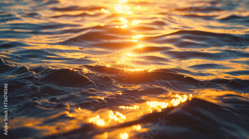 The hypnotic reflections of the sunset dancing on the oceans surface creating a mesmerizing view. © Justlight