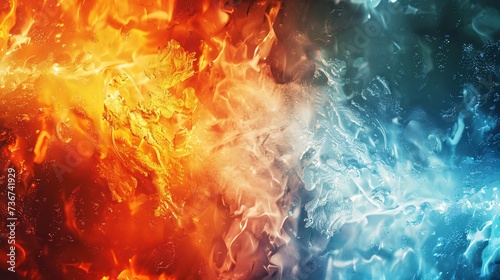 abstract background fire versus ice photo