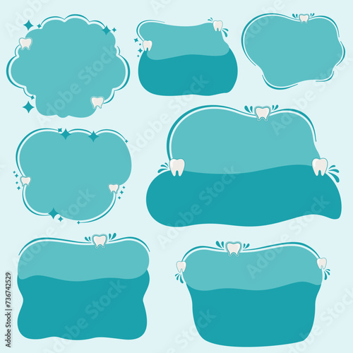 set of labels banner dental care