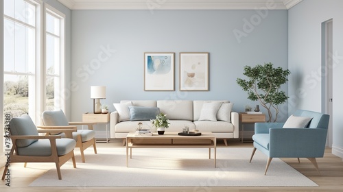 Modern monochromatic living room interior design inspired by luxury color palette  © Faisal