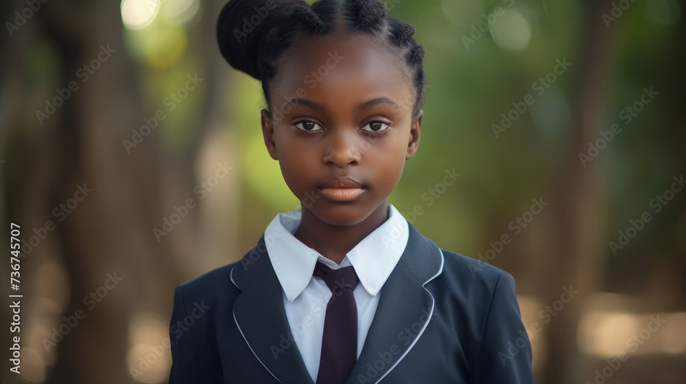 Happy cute African American smart girl with a curly afro hairstyle. Neural network AI generated art Happy cute African American smart girl with a curly afro hairstyle. Neural network AI generated art