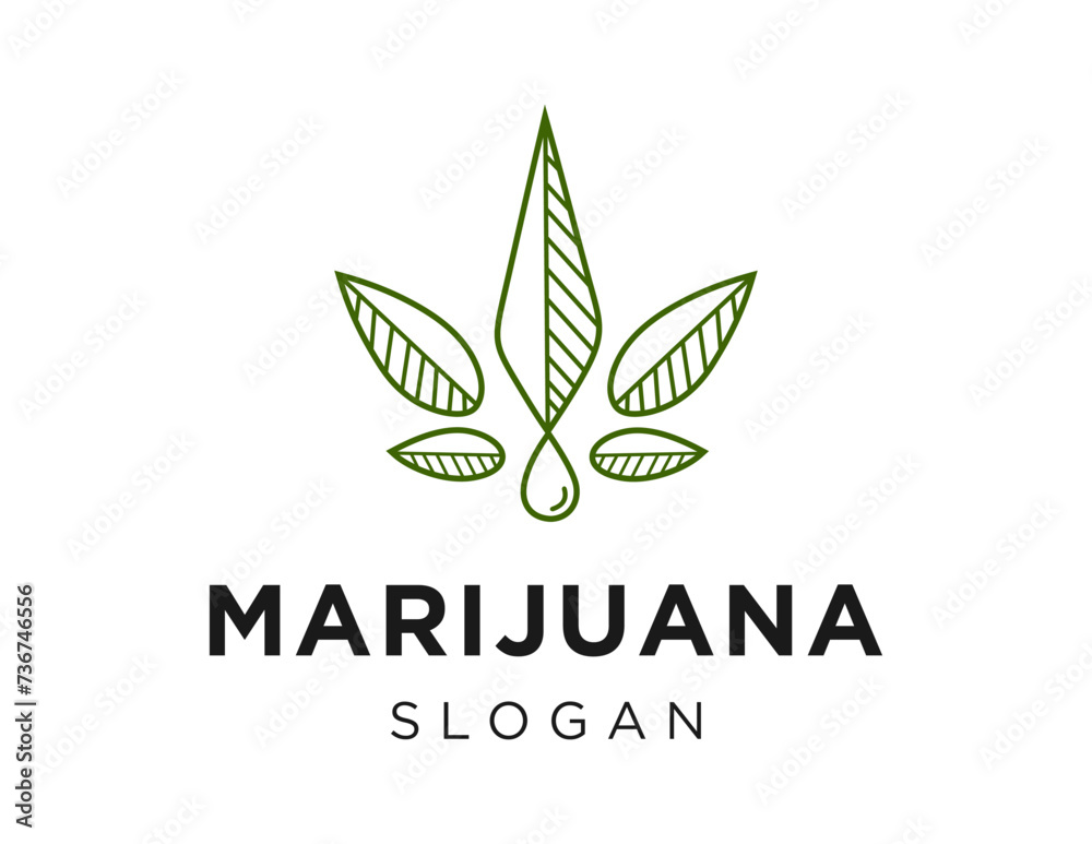 The logo design is about Marijuana and was created using the Corel Draw 2018 application with a white background.