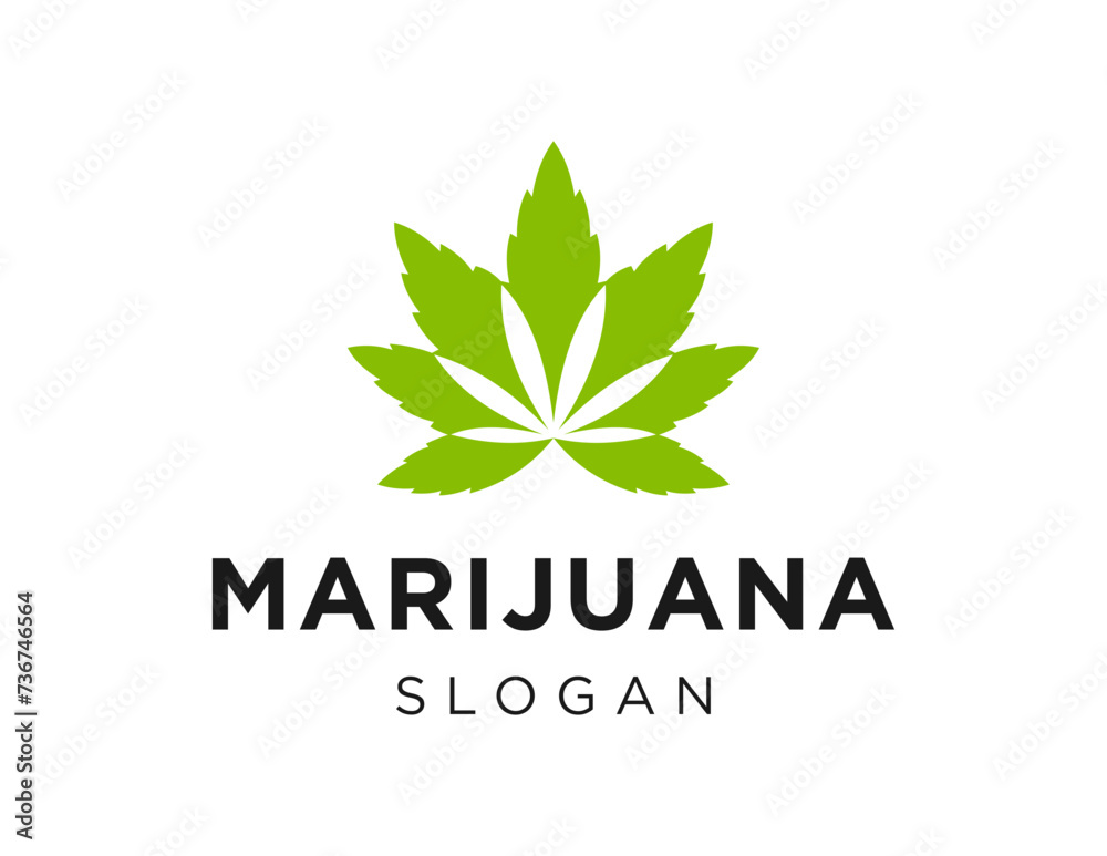 The logo design is about Marijuana and was created using the Corel Draw 2018 application with a white background.