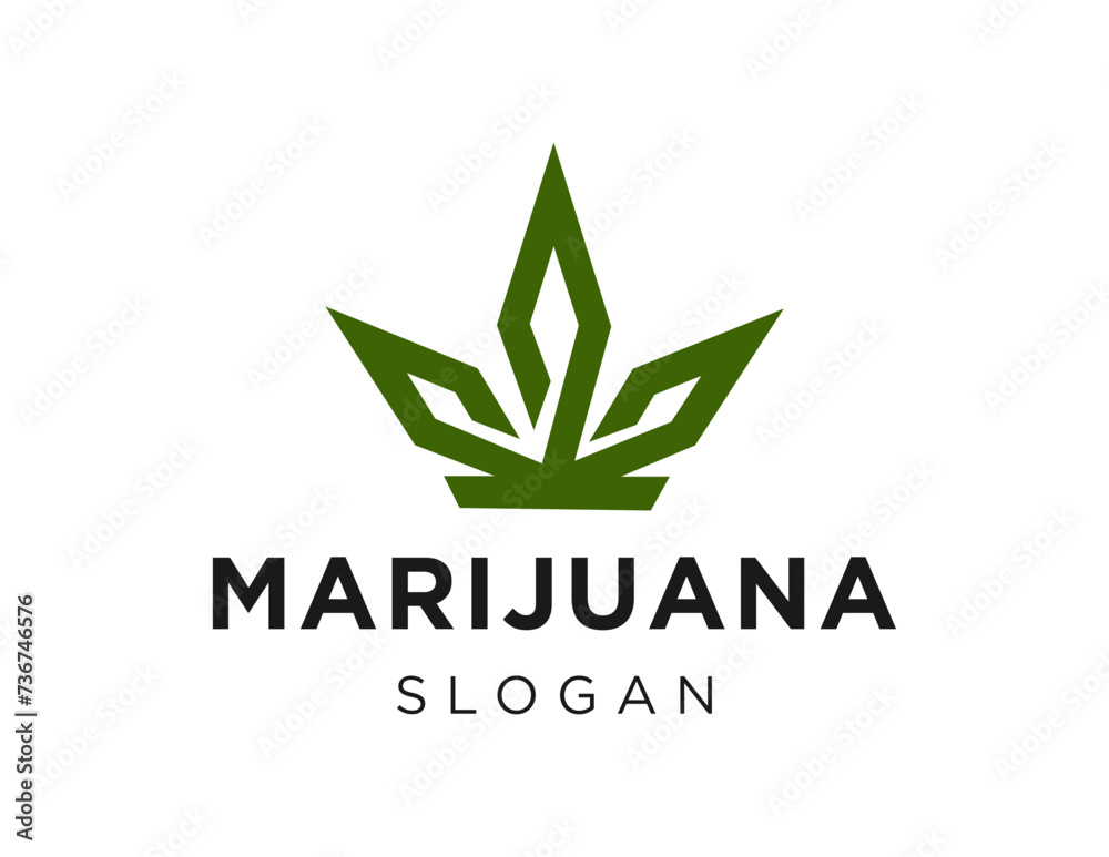 The logo design is about Marijuana and was created using the Corel Draw 2018 application with a white background.