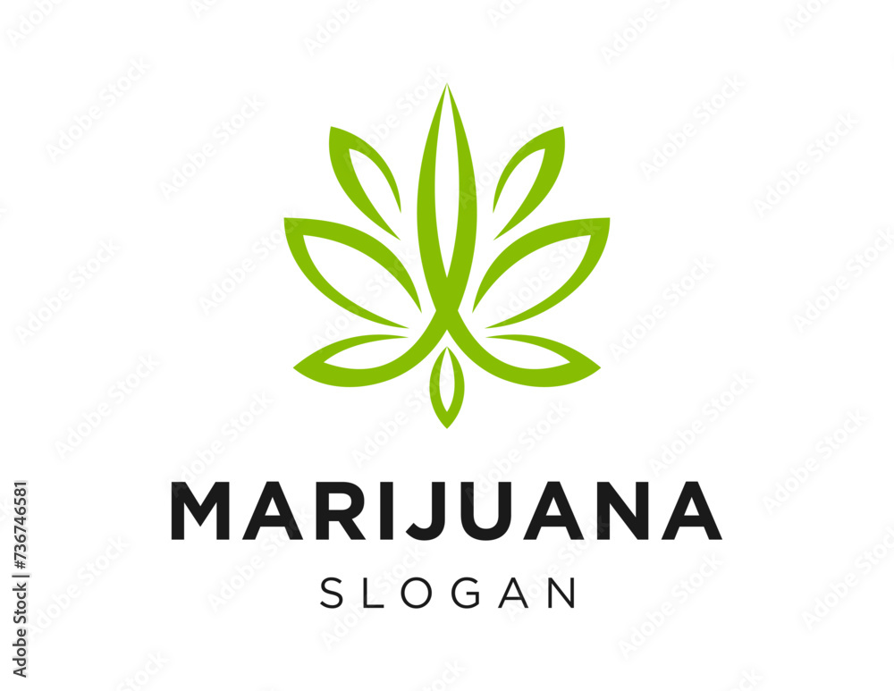 The logo design is about Marijuana and was created using the Corel Draw 2018 application with a white background.