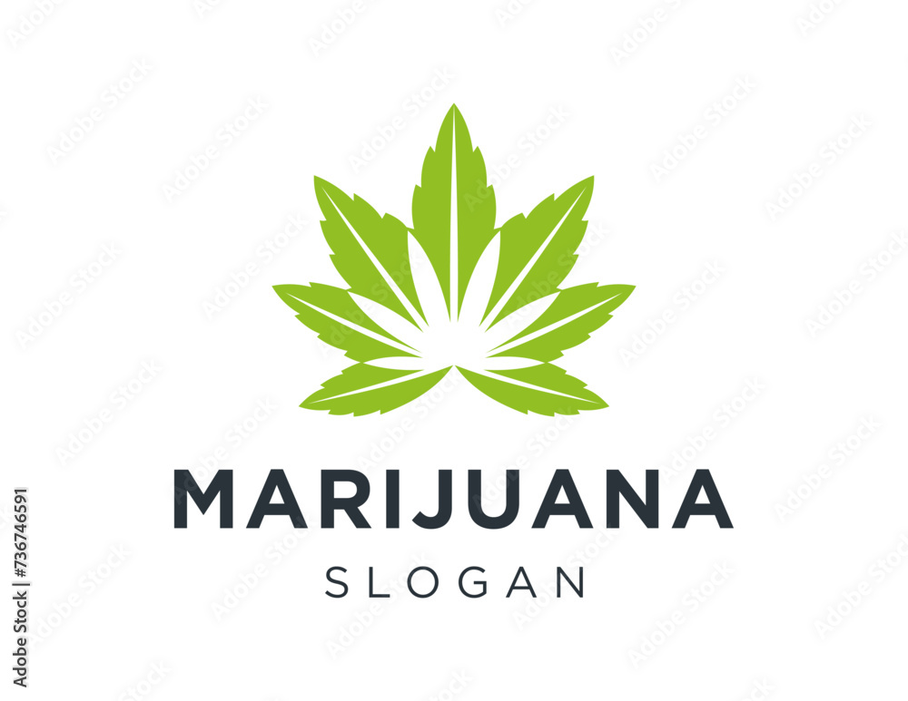 The logo design is about Marijuana and was created using the Corel Draw 2018 application with a white background.