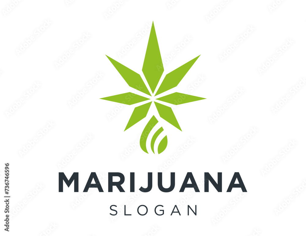 The logo design is about Marijuana and was created using the Corel Draw 2018 application with a white background.