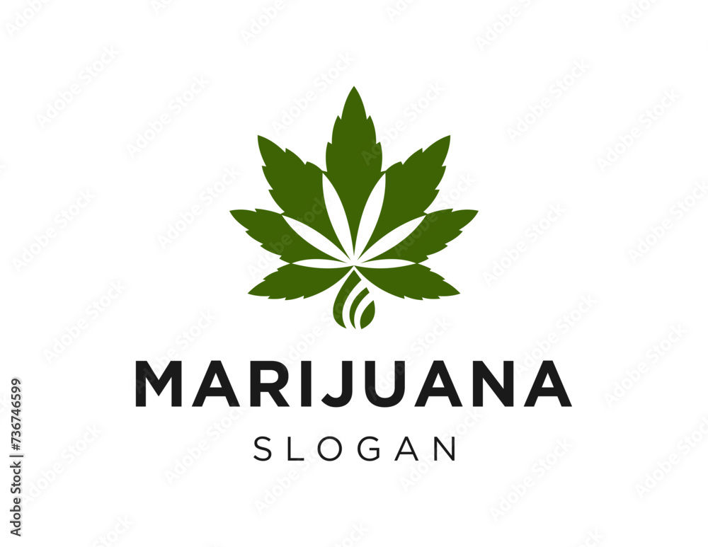The logo design is about Marijuana and was created using the Corel Draw 2018 application with a white background.