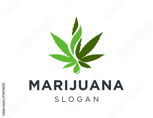 The logo design is about Marijuana and was created using the Corel Draw 2018 application with a white background.