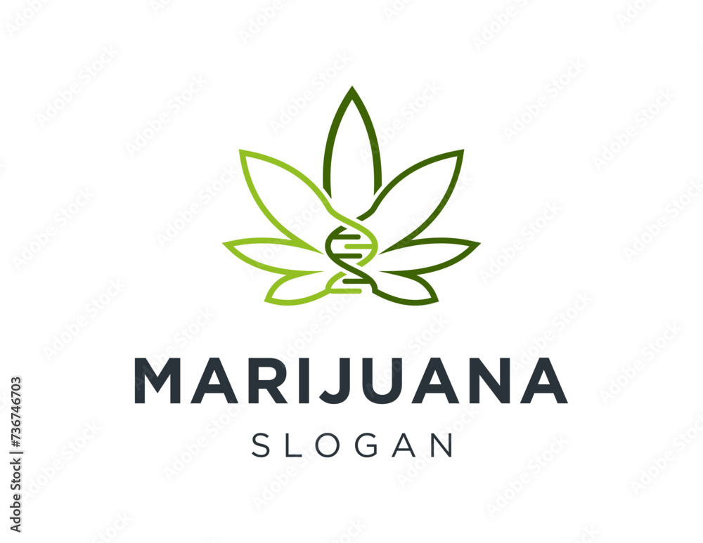 The logo design is about Marijuana and was created using the Corel Draw 2018 application with a white background.