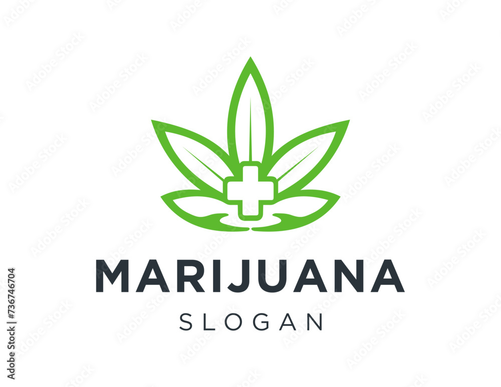The logo design is about Marijuana and was created using the Corel Draw 2018 application with a white background.