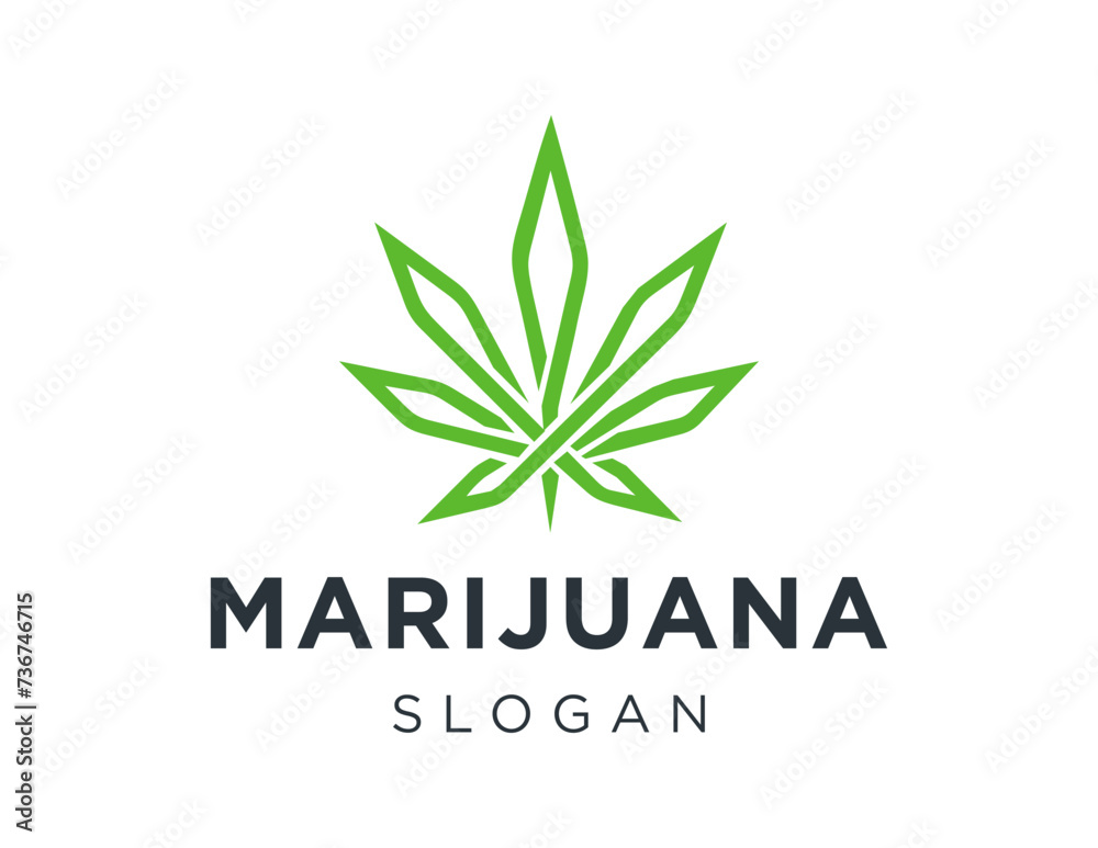 The logo design is about Marijuana and was created using the Corel Draw 2018 application with a white background.