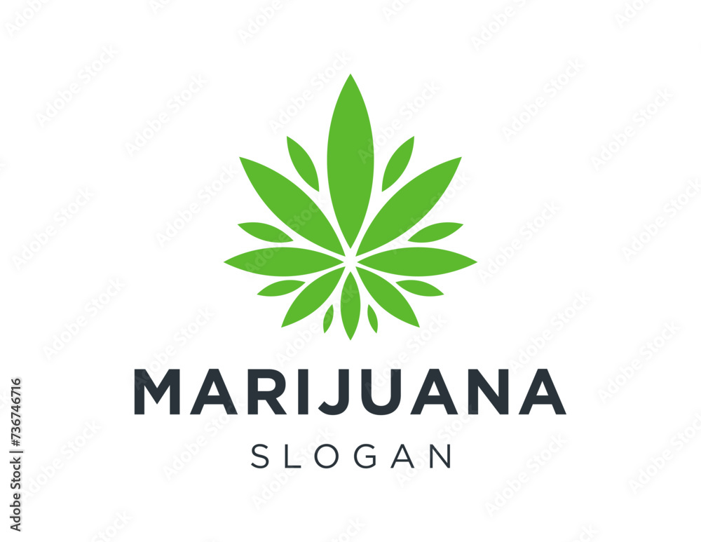The logo design is about Marijuana and was created using the Corel Draw 2018 application with a white background.