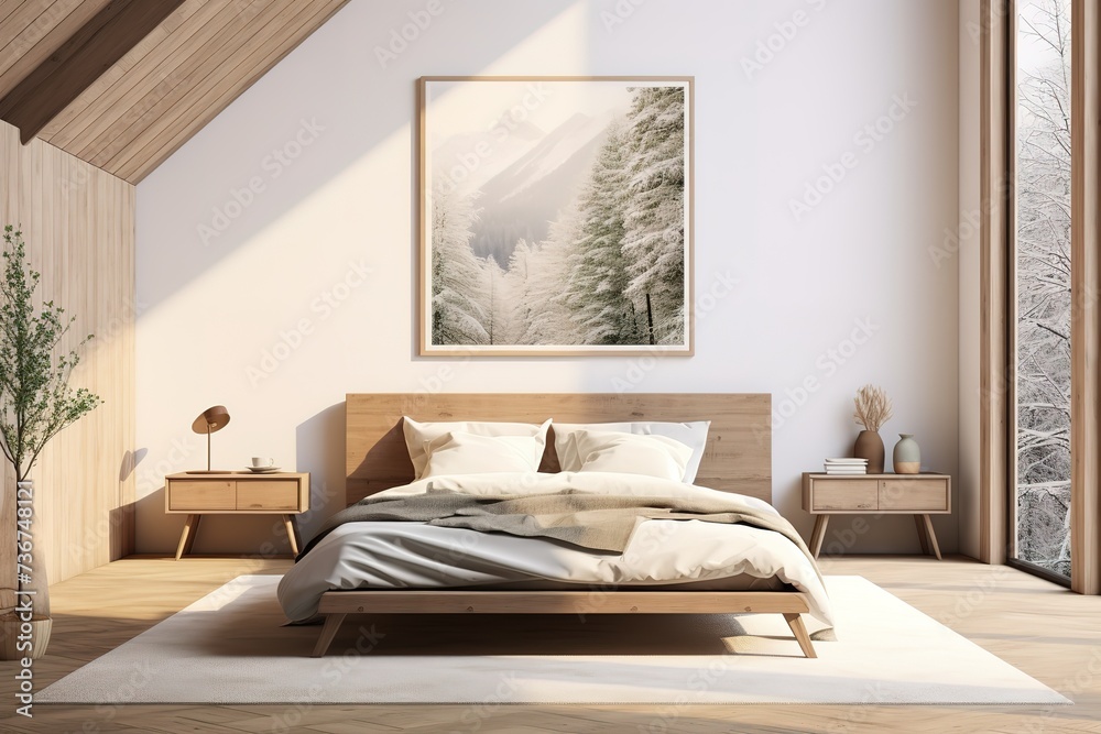 Fototapeta premium minimalist bedroom ideas, simple, elegant, comfortable