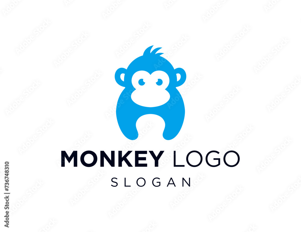 The logo design is about Monkey and was created using the Corel Draw 2018 application with a white background.