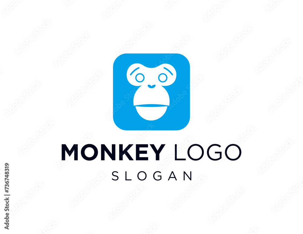 The logo design is about Monkey and was created using the Corel Draw 2018 application with a white background.