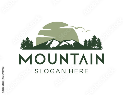 The logo design is about Mountain and was created using the Corel Draw 2018 application with a white background.