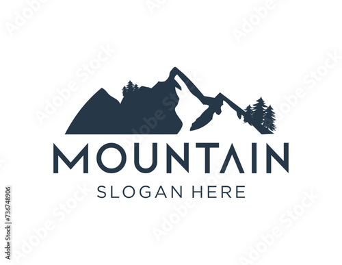 The logo design is about Mountain and was created using the Corel Draw 2018 application with a white background.
